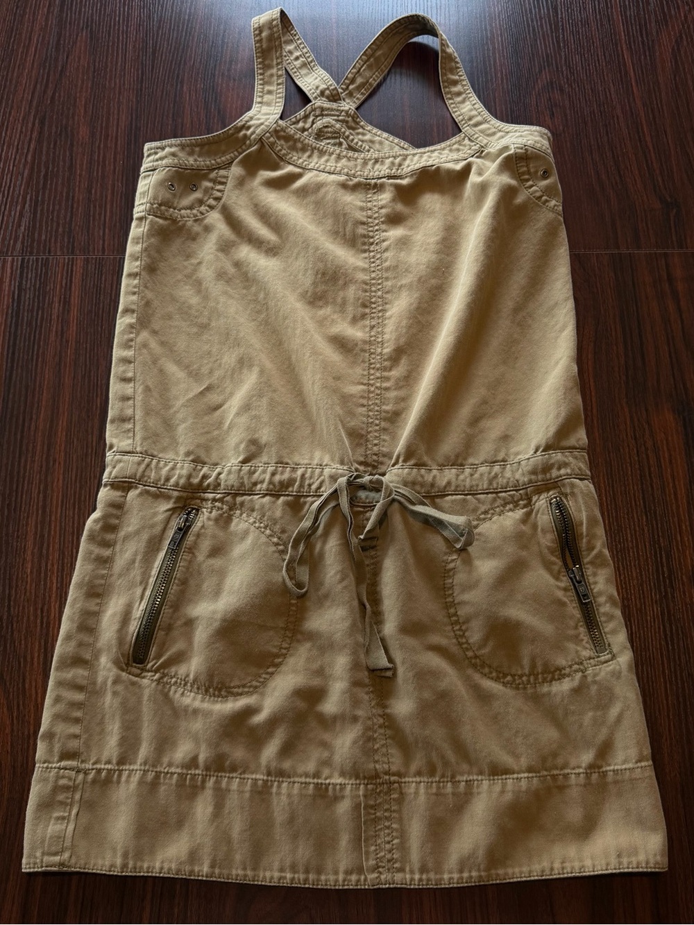 Size S Vintage Y2K Juicy Couture Khaki Utility Overall Mini Dress
